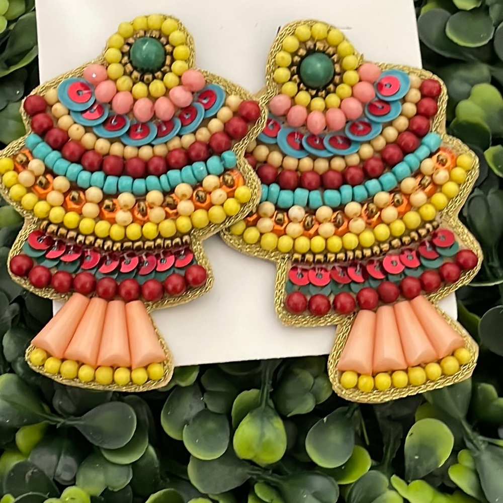 🎉❤️Jillian Multicolor Beaded Statement Earrings